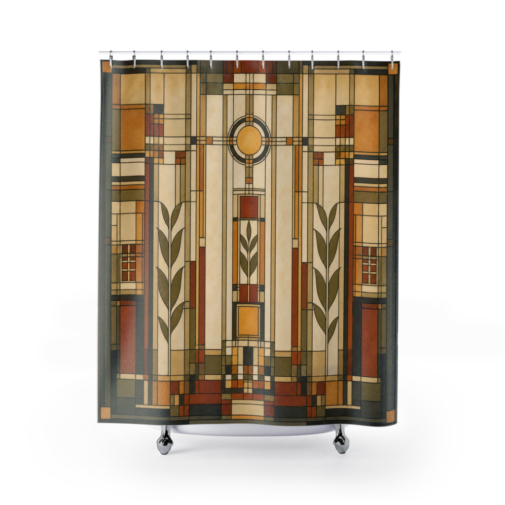 Prairie Glass Frank Lloyd Wright Inspired Shower Curtain
