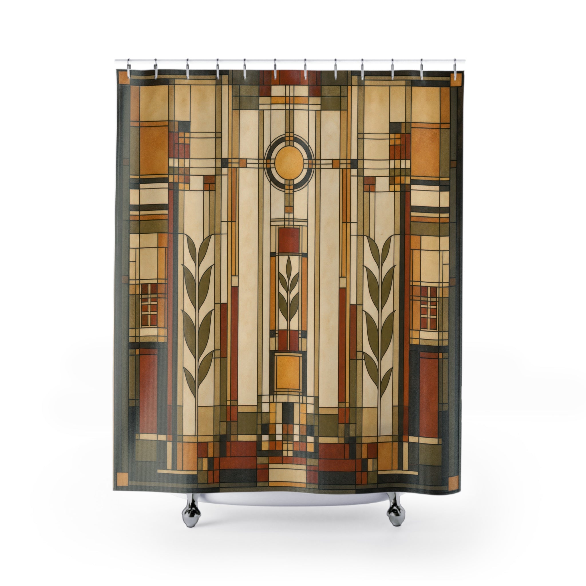 Prairie Glass Frank Lloyd Wright Inspired Shower Curtain