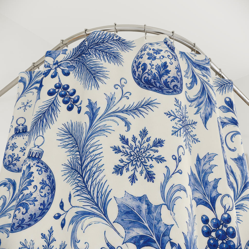 Toile Ornament Snowflake Shower Curtain