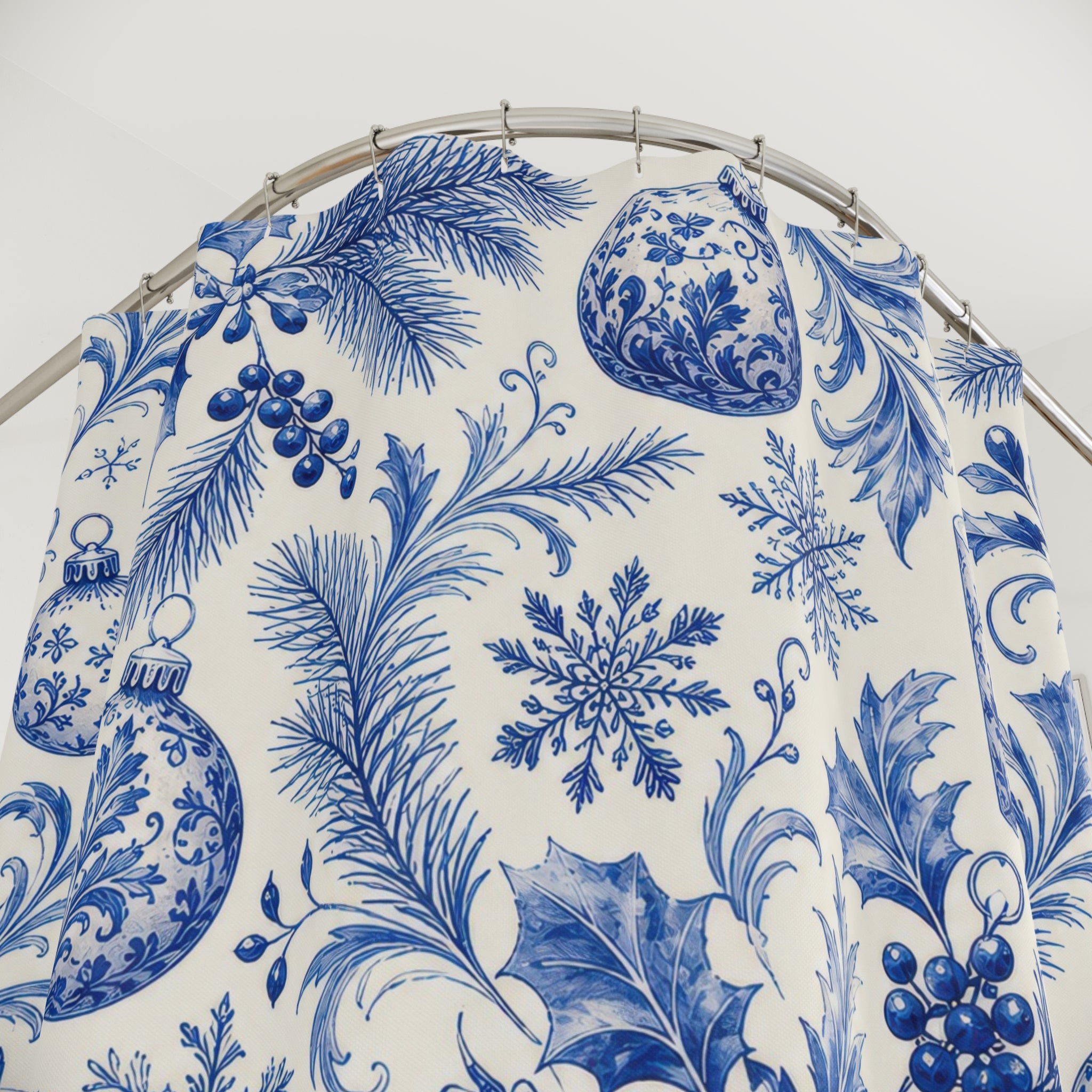 Toile Ornament Snowflake Shower Curtain