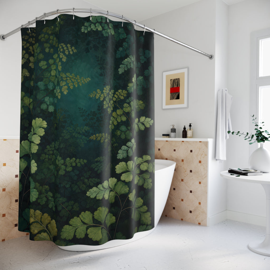 Emerald Maidenhair Fern Grotto Shower Curtain