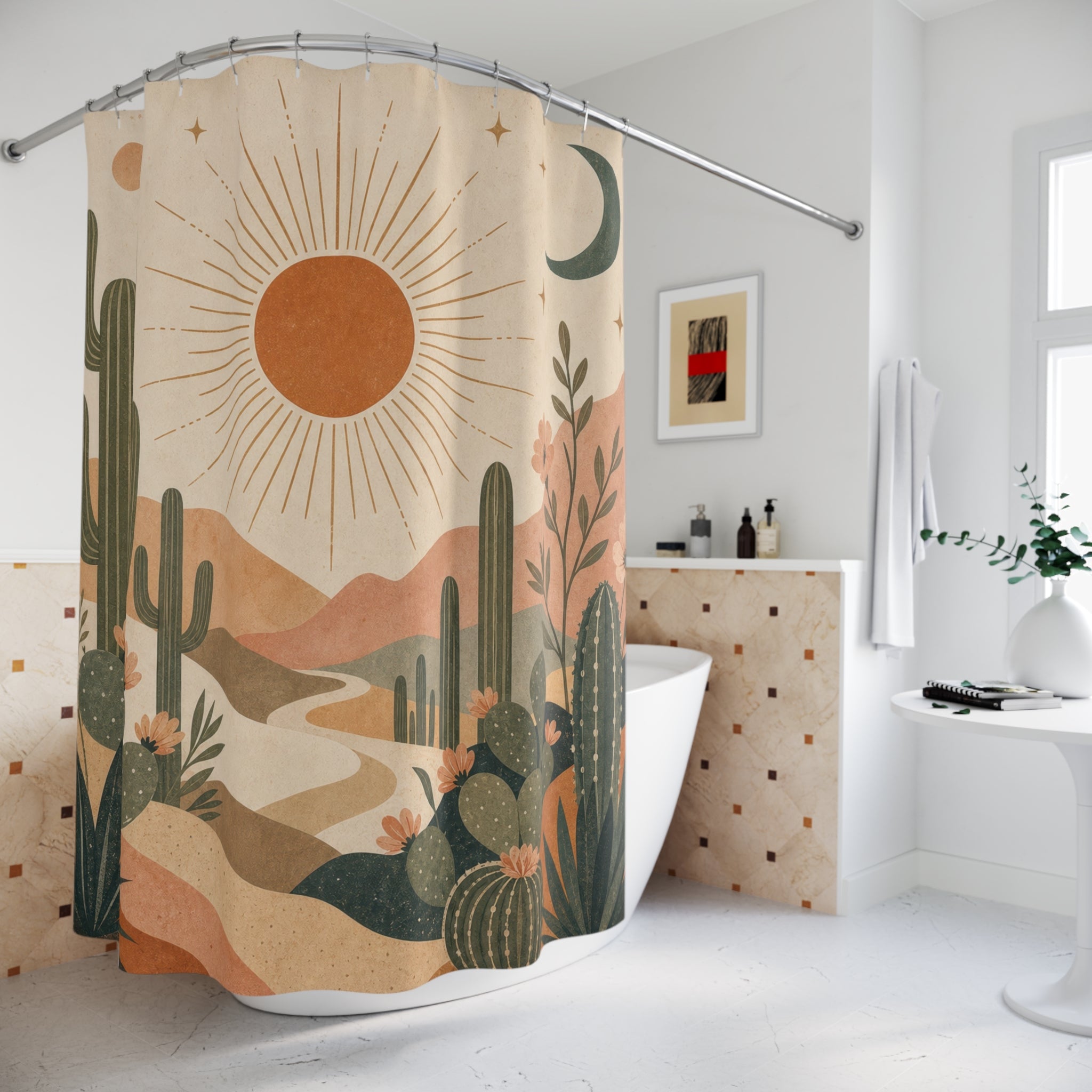 Cactus Desert Sunset Shower Curtain