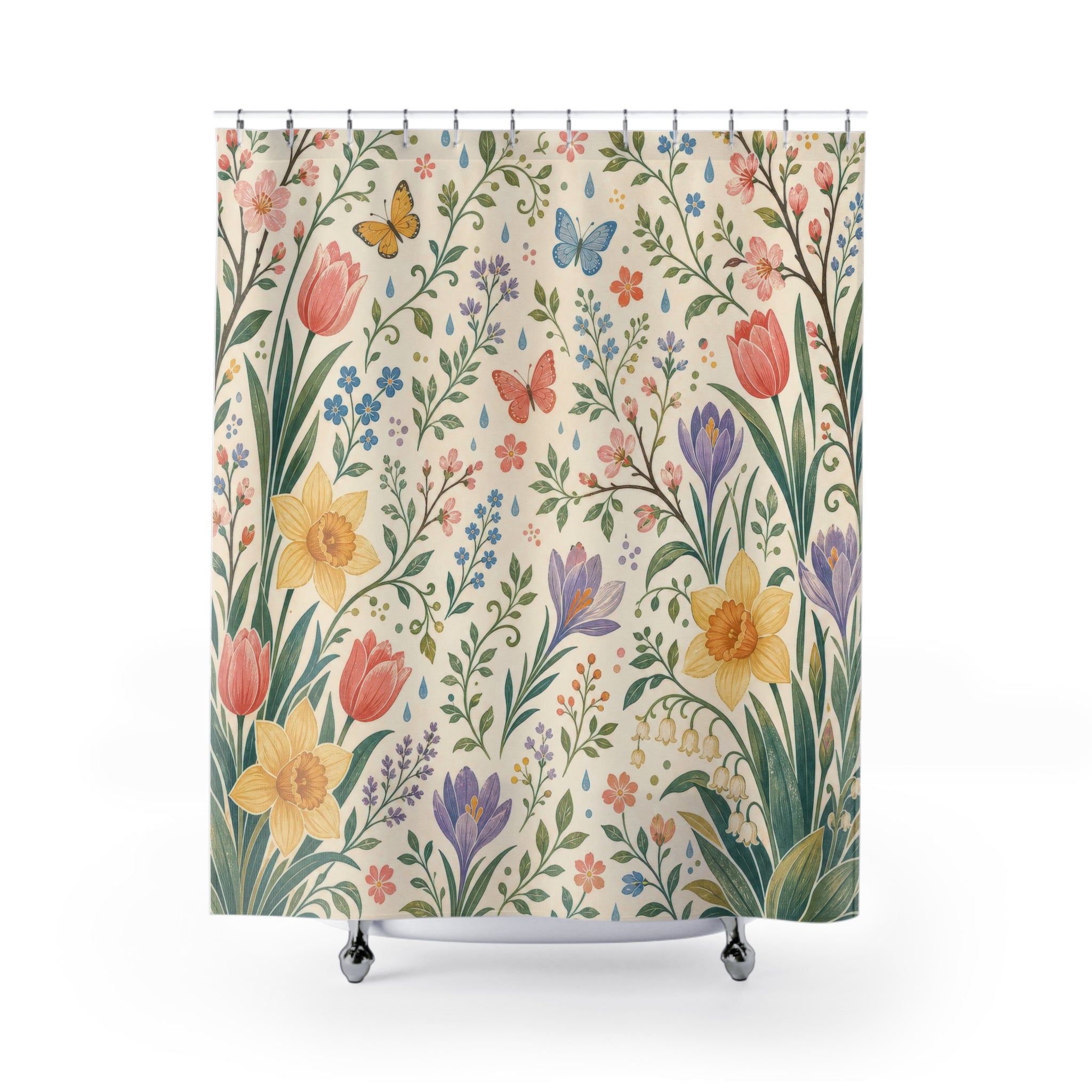 Spring Floral Botanical Shower Curtain