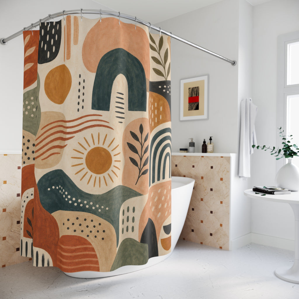 Abstract Boho Sun Shower Curtain