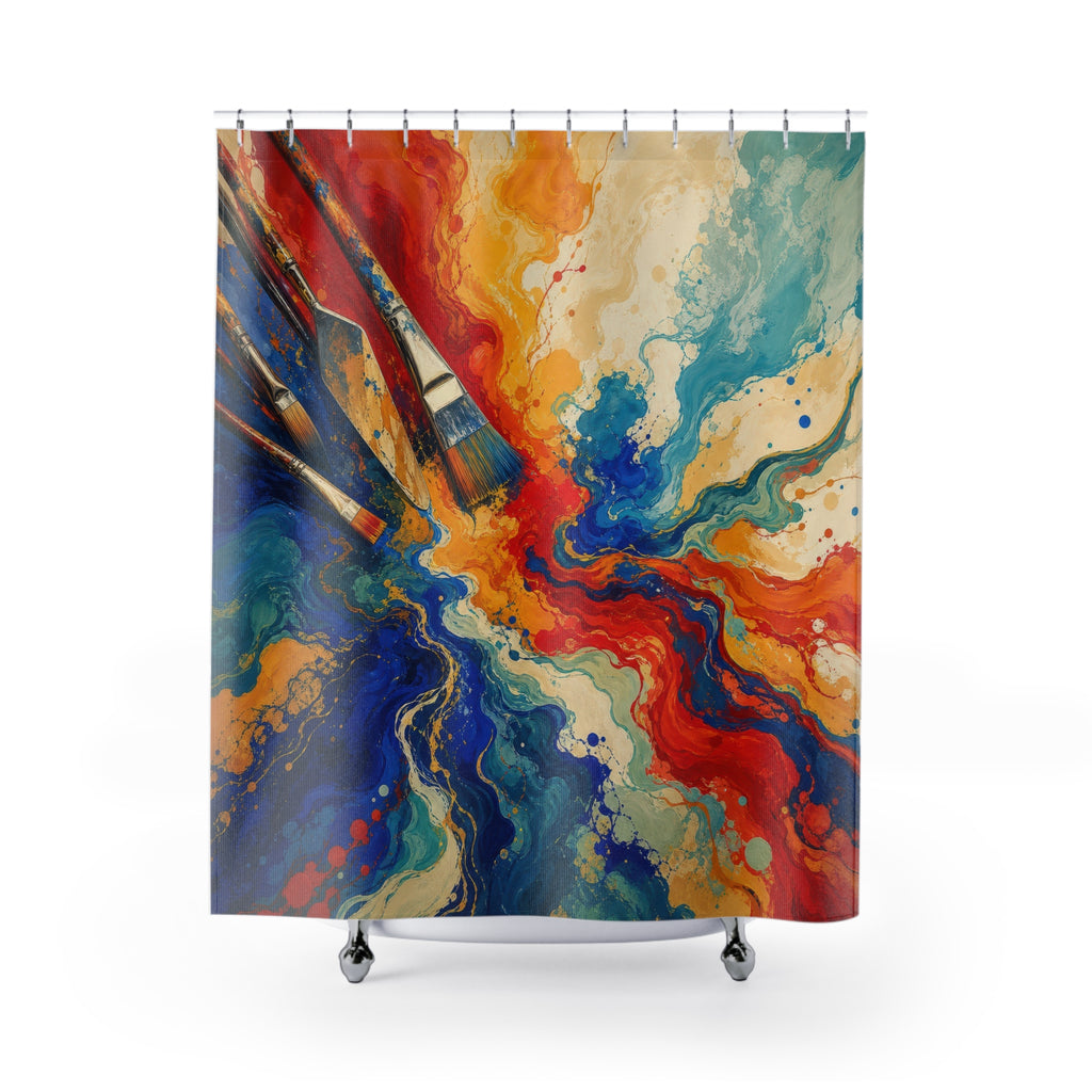 Pigment Rivers Artistic Shower Curtain
