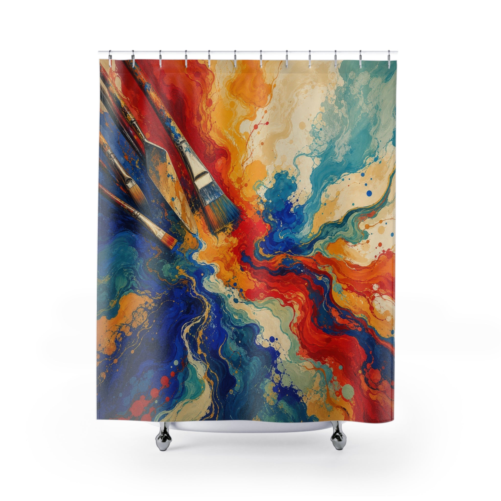 Pigment Rivers Artistic Shower Curtain
