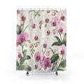 Pink White Floral Botanical Shower Curtain