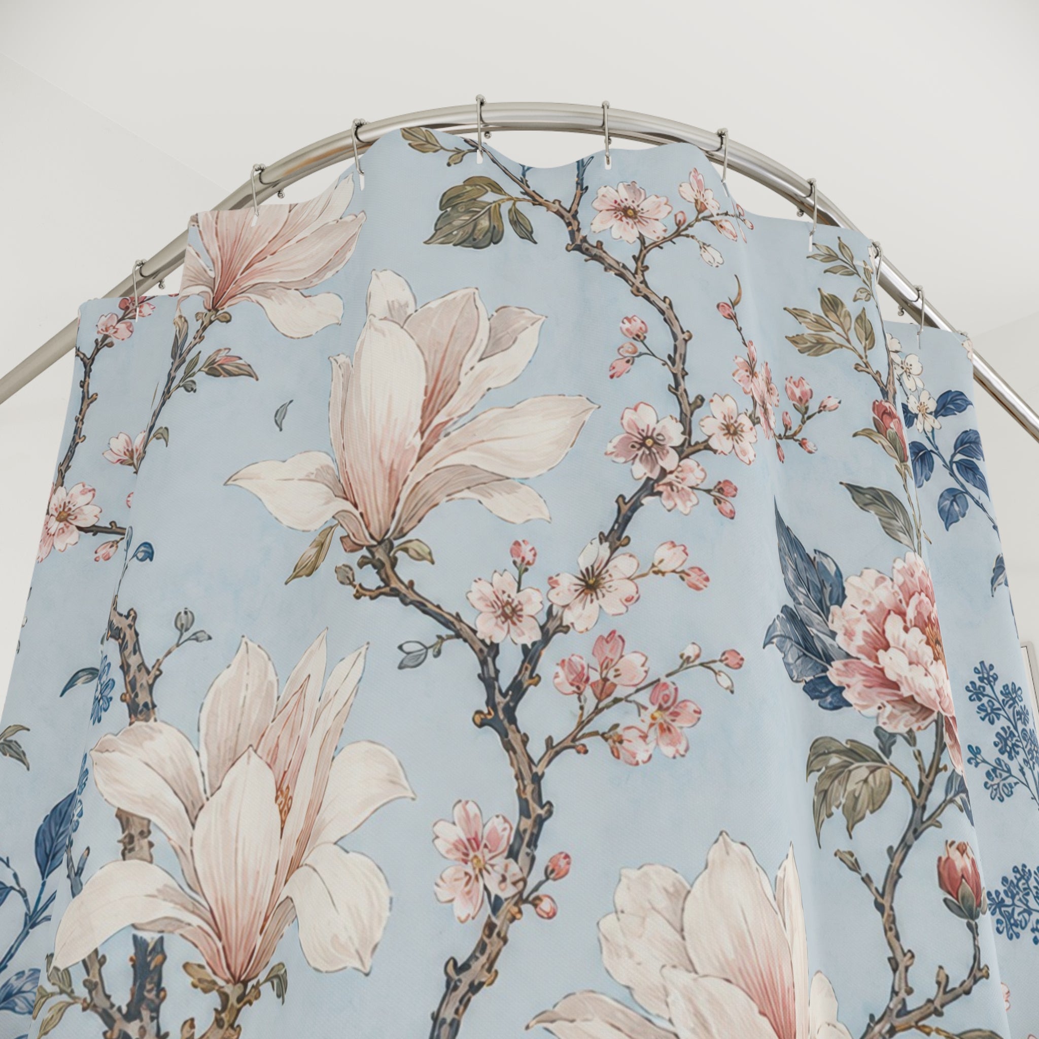 Magnolia Branch Floral Shower Curtain