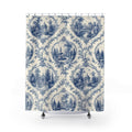 Cobalt Pavilion Toile Shower Curtain