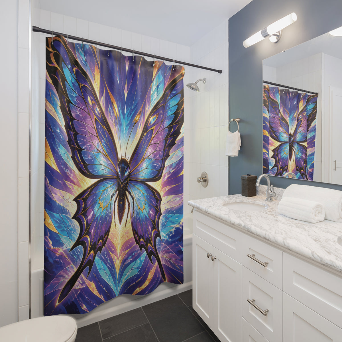 Anime Butterfly Wingburst Spirit Shower Curtain