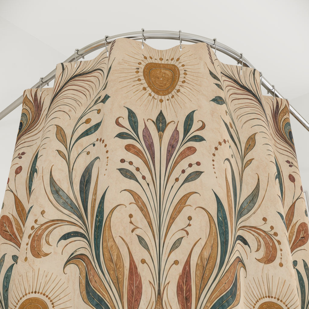 Boho Pampas Botanical Shower Curtain