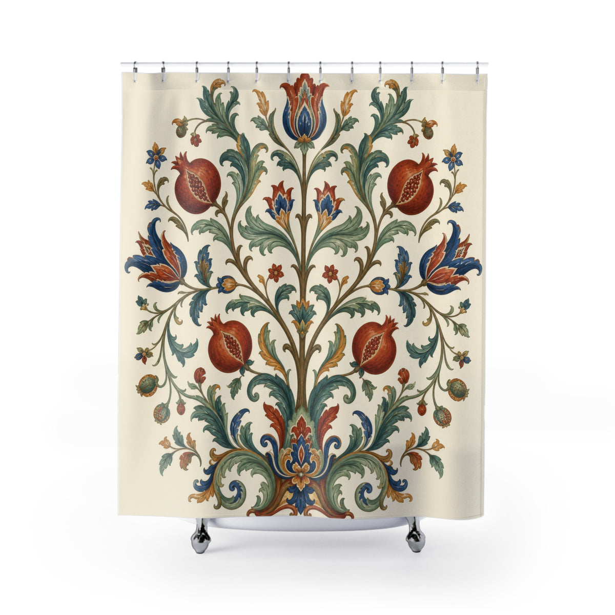 Jacobean Floral Tree of Life Shower Curtain