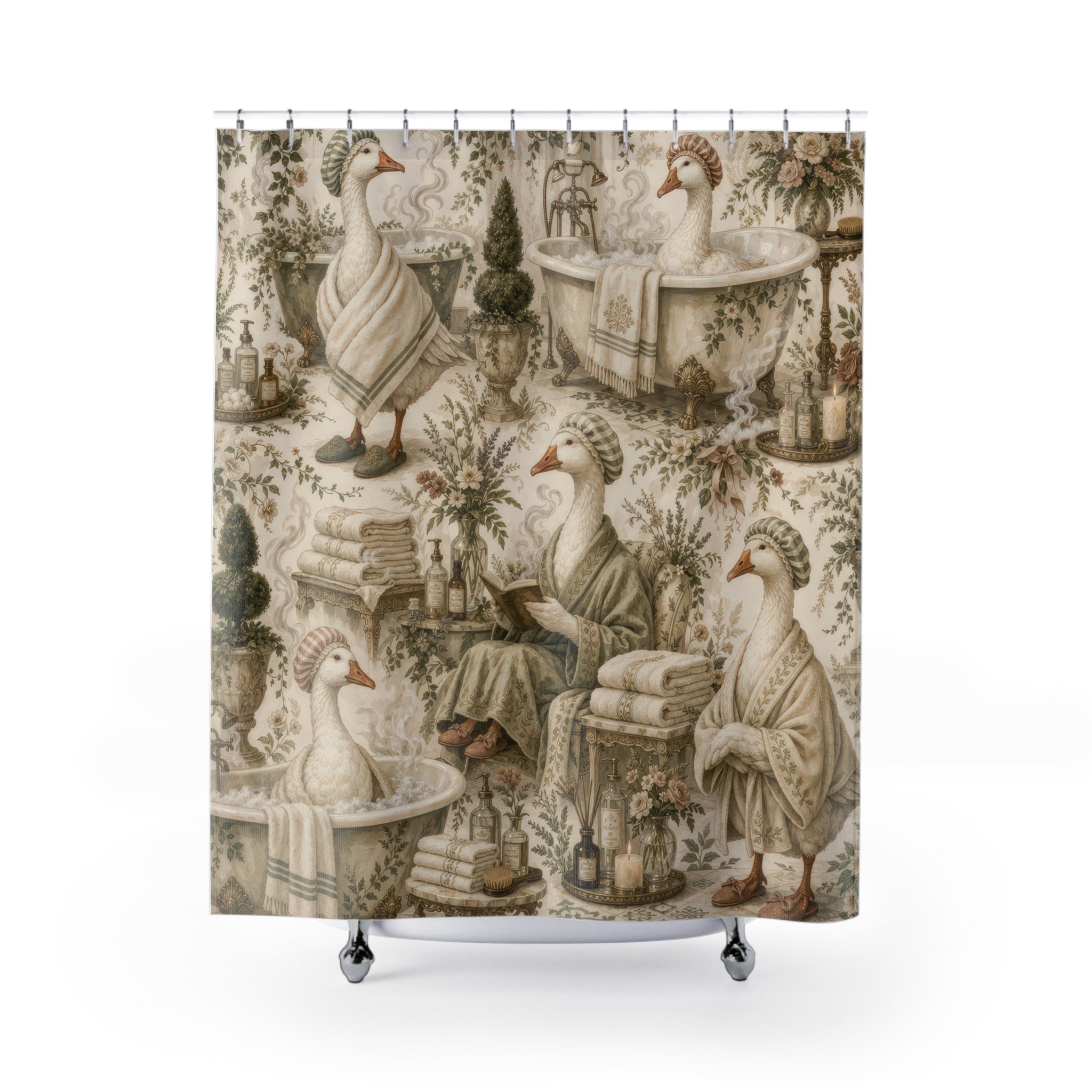 Funny Goose Shower Curtain – Vintage Bathhouse