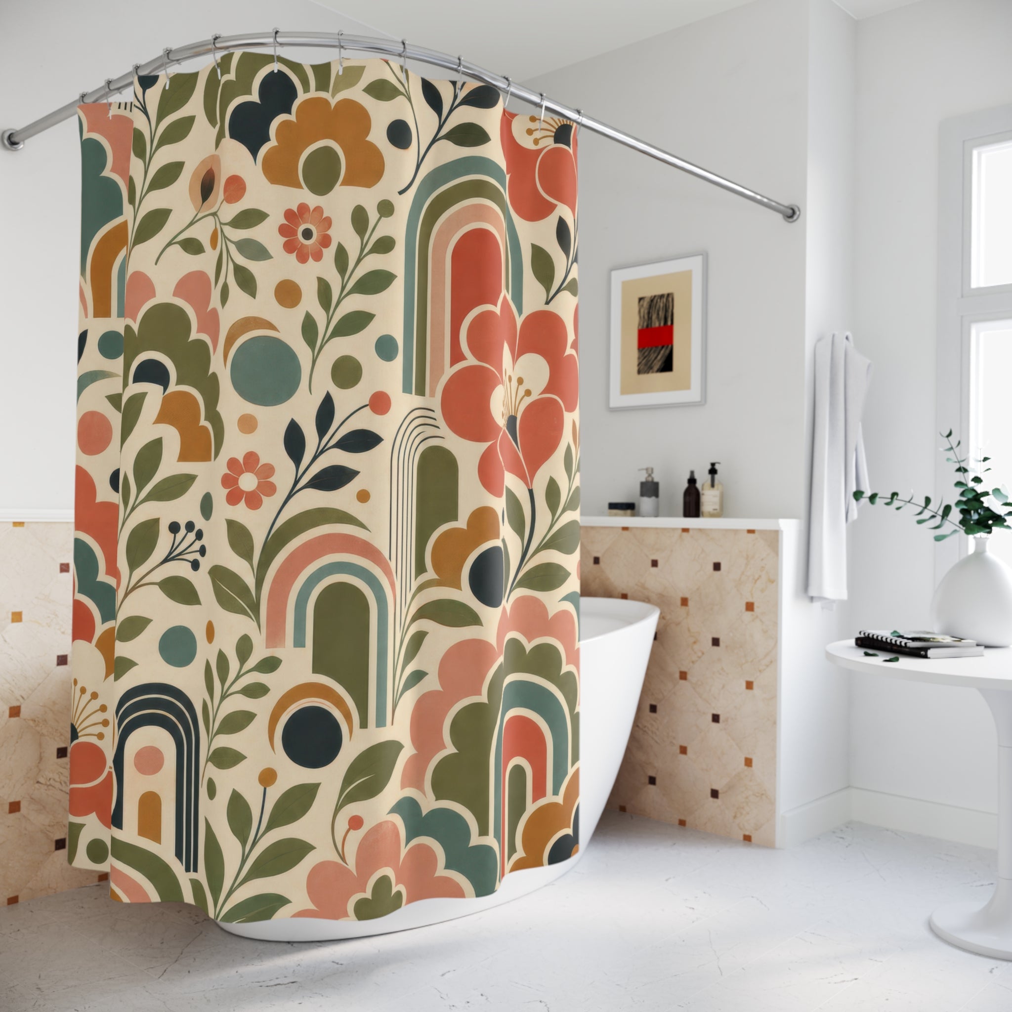 Retro Chic Shower Curtain