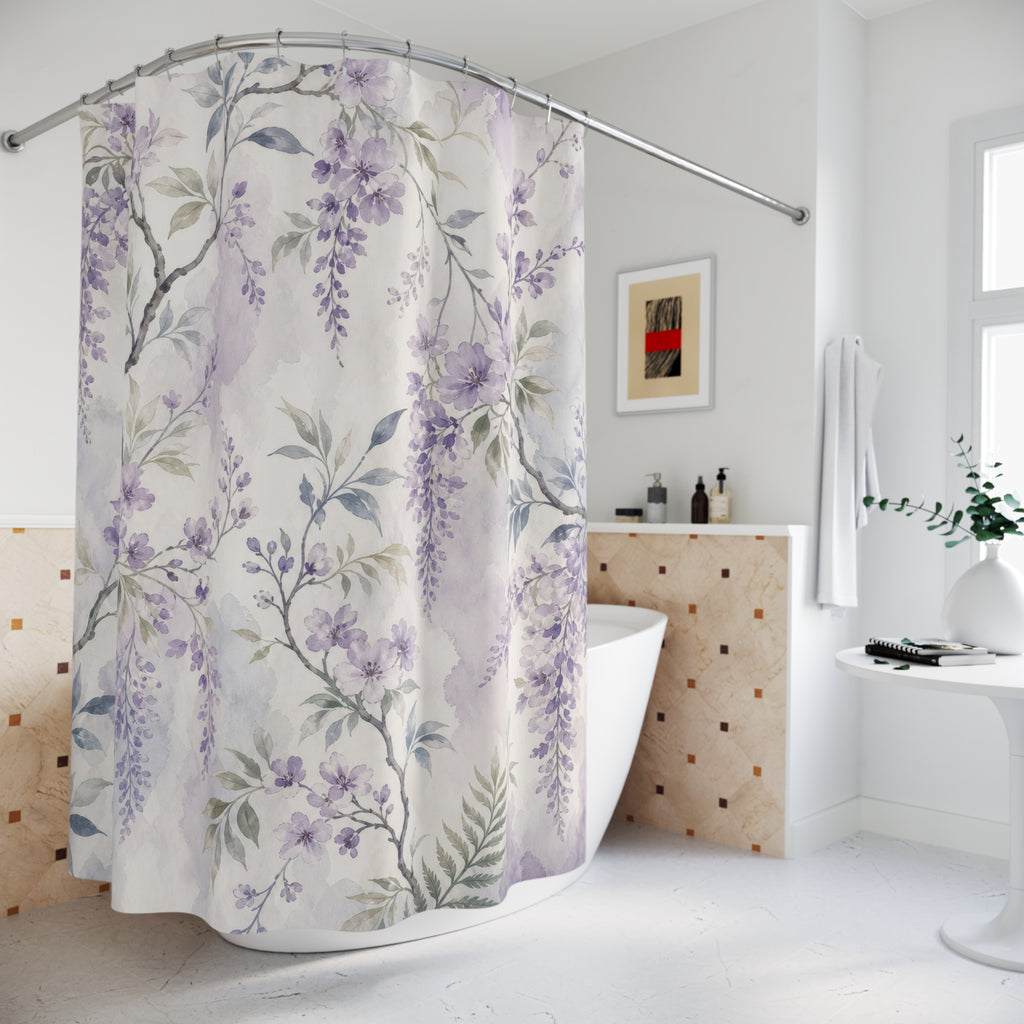 Purple Floral Shower Curtain