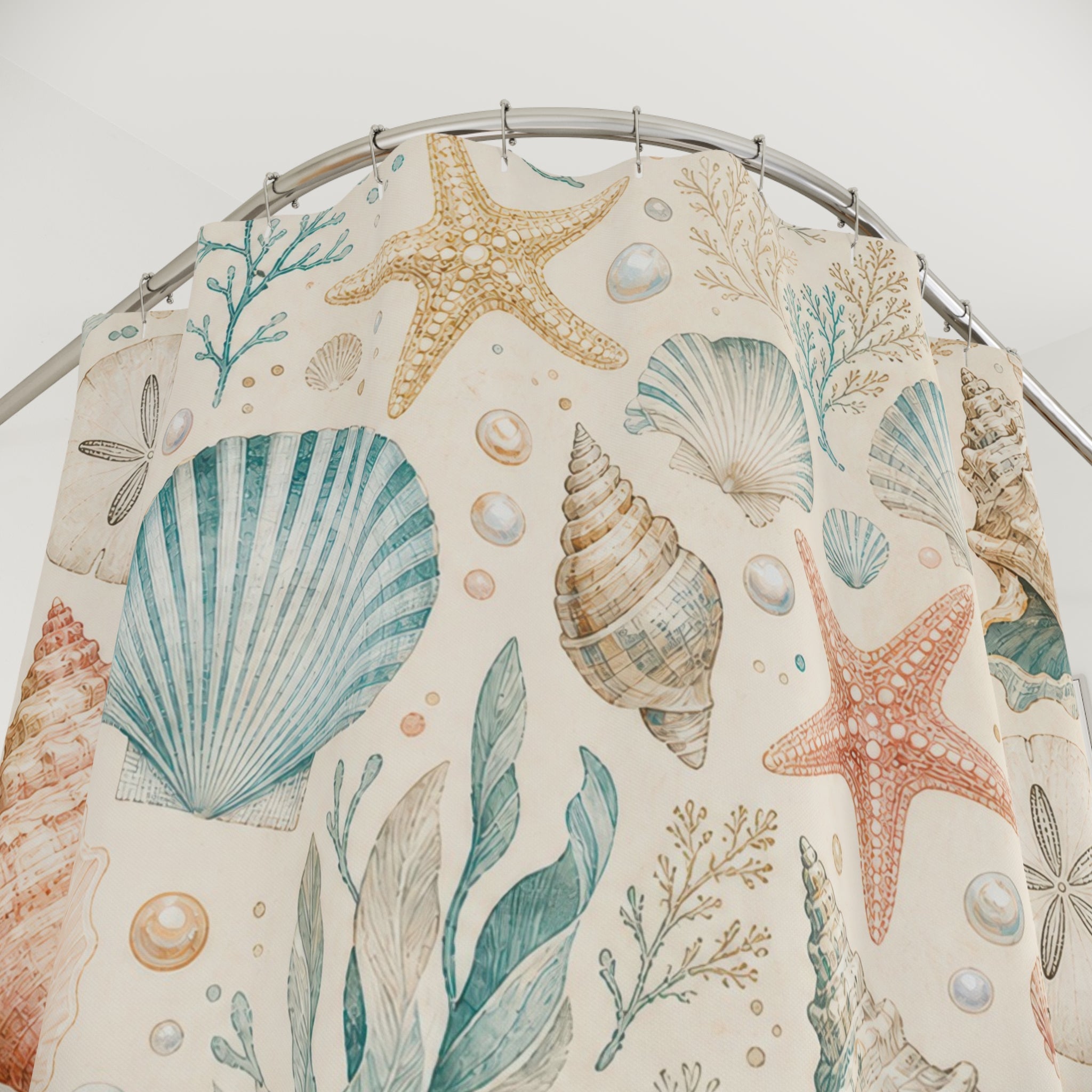 Seashell Starfish Shower Curtain