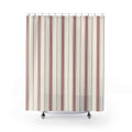 Red Cream Ticking Stripe Shower Curtain