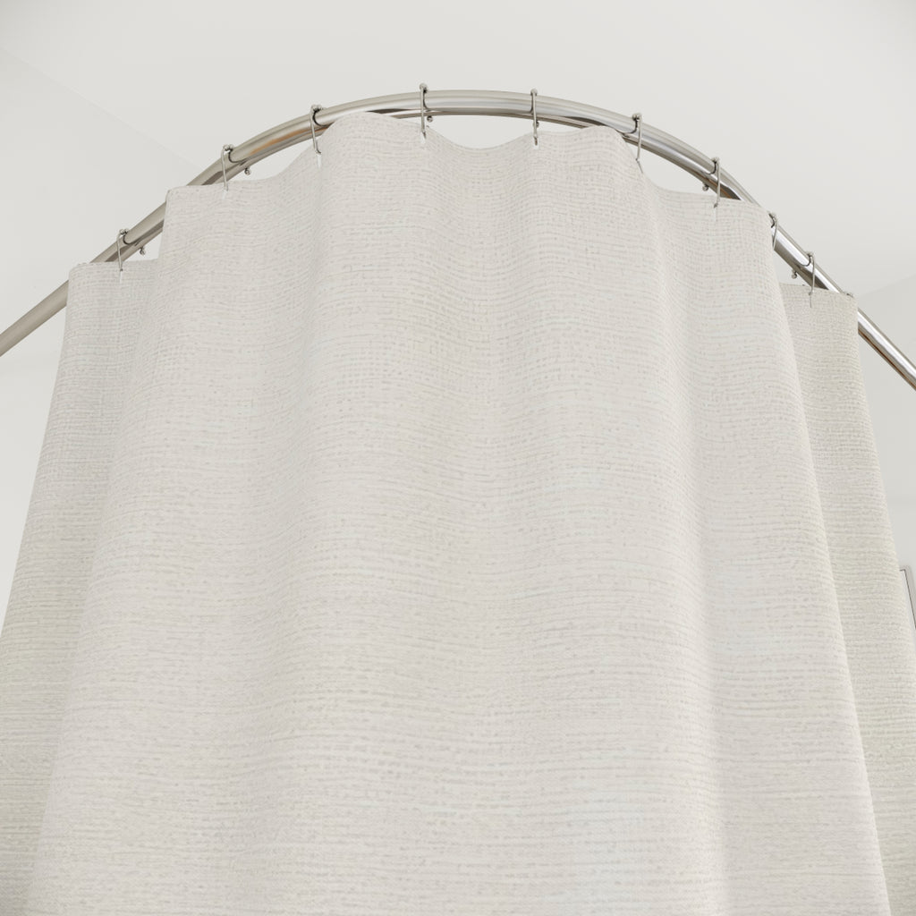 Off White Textured Shower Curtain — Ivory Cream