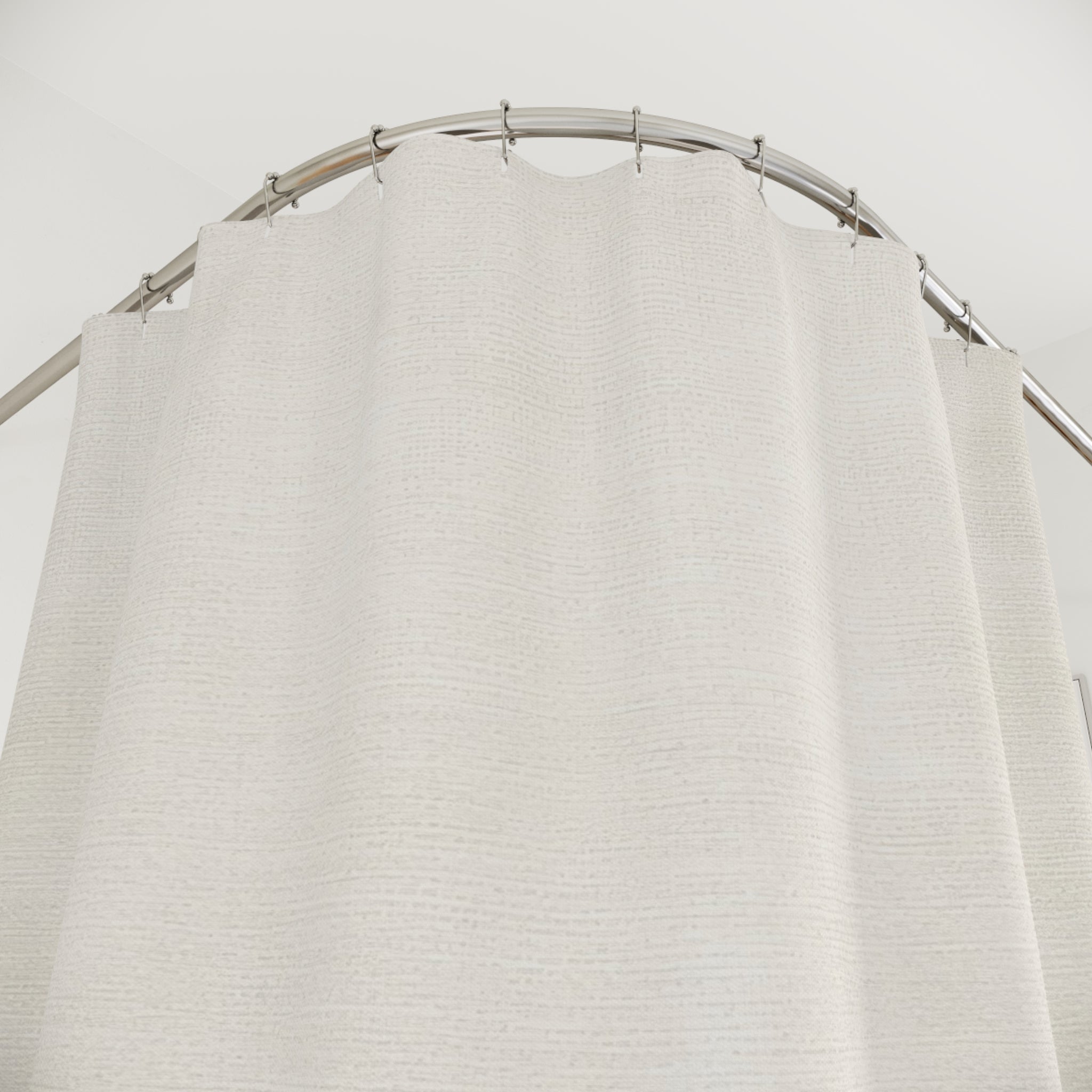 Off White Textured Shower Curtain — Ivory Cream