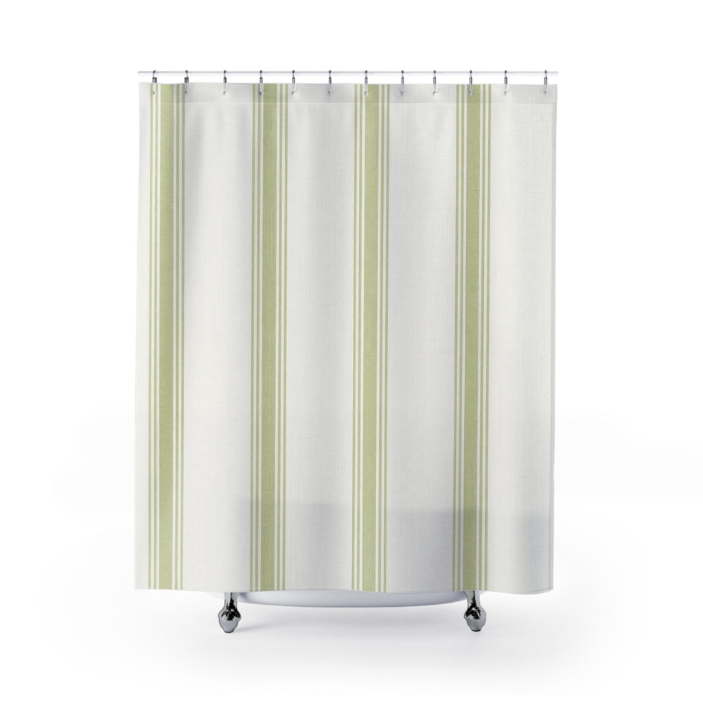 Pistachio Hotel Stripe Shower Curtain