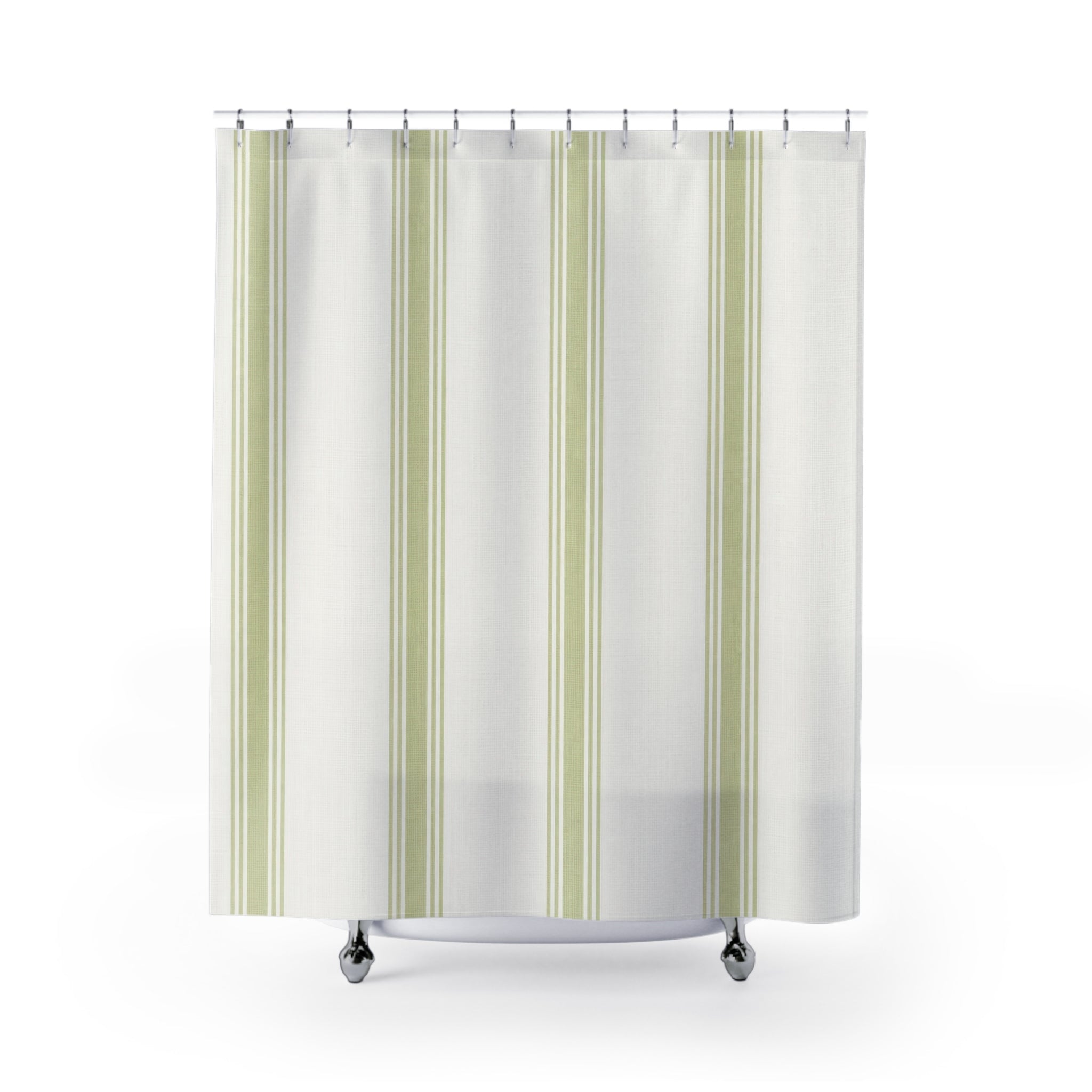 Pistachio Hotel Stripe Shower Curtain