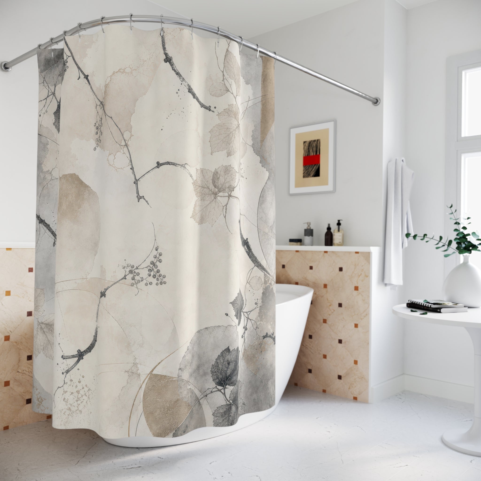 Botanical Branch Collage Shower Curtain