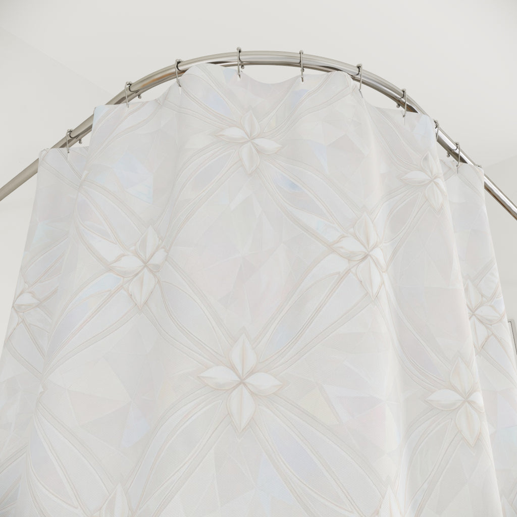 White Opal Lattice Shower Curtain