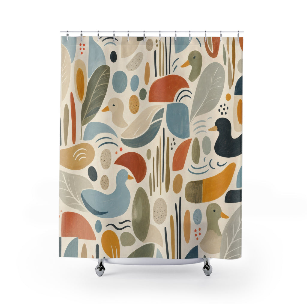Modern Abstract Duck Shower Curtain