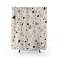Black Beige Stone Chip Shower Curtain