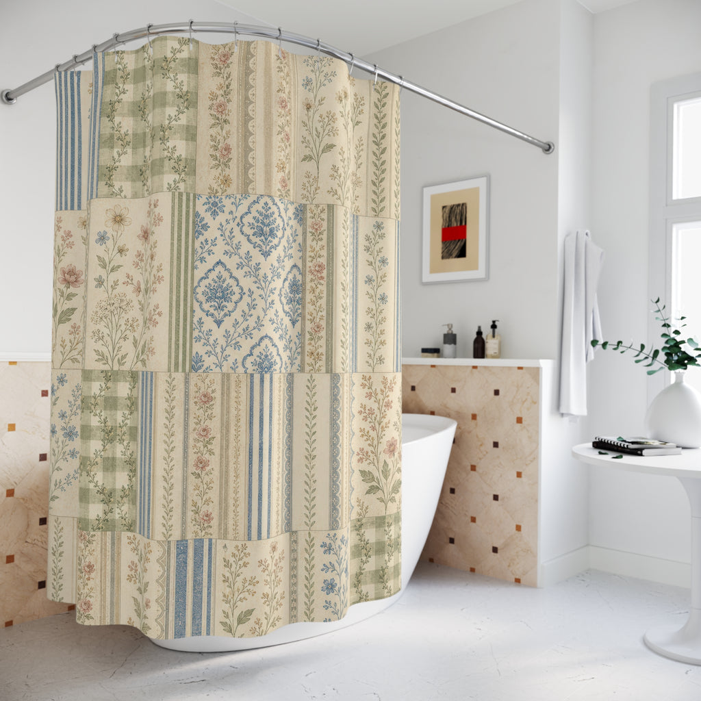 Country Patchwork Farmhouse Shower Curtain
