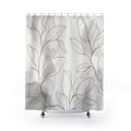 Grey Line Leaf Shower Curtain
