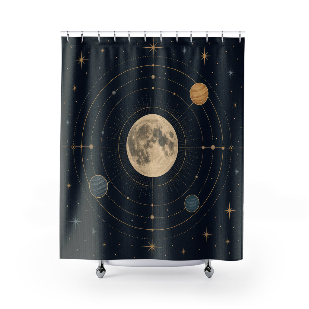 Moon Astronomy Celestial Shower Curtain