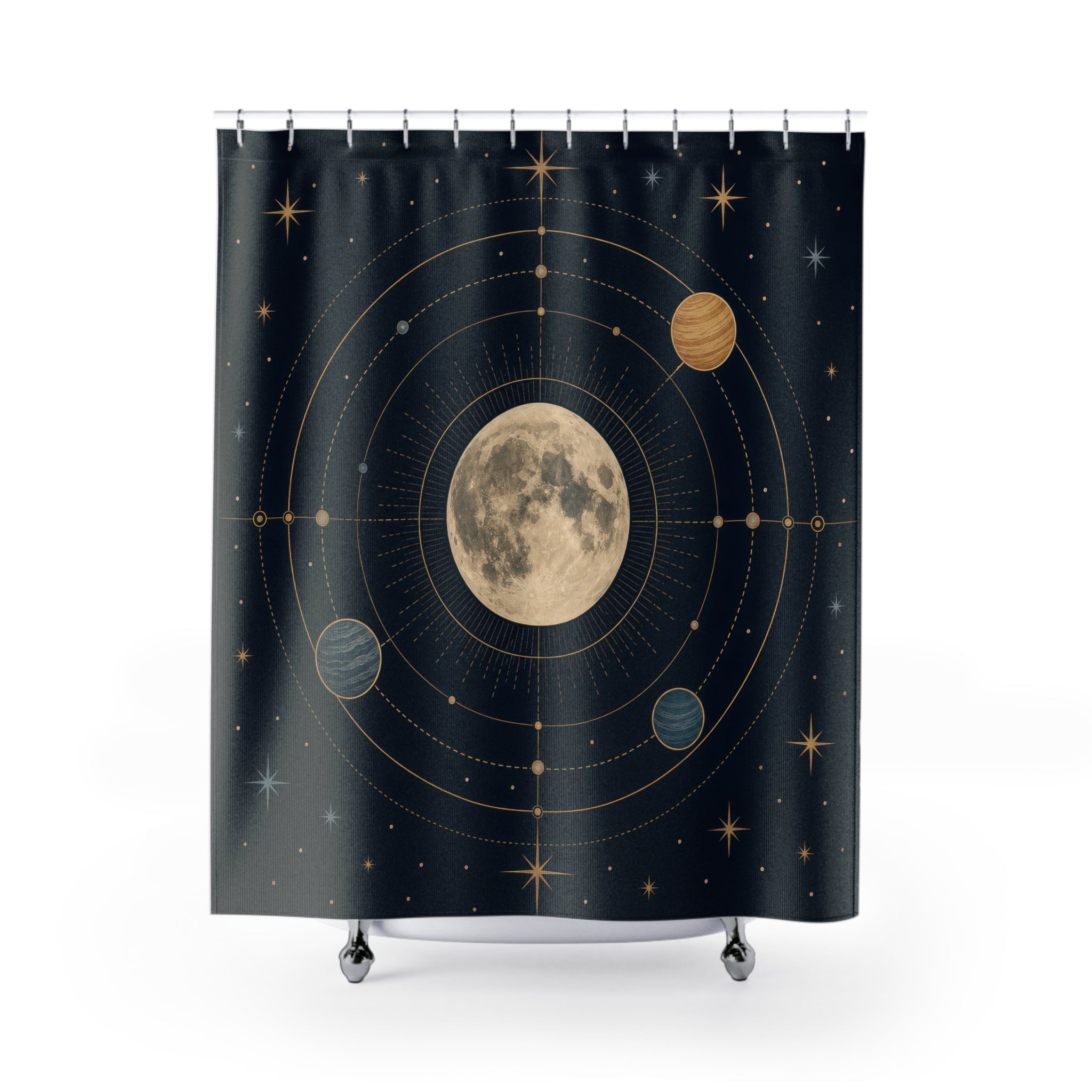 Moon Astronomy Celestial Shower Curtain