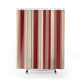 Red White Luxury Ticking Stripe Shower Curtain