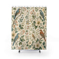 Birds Flowers Floral Shower Curtain