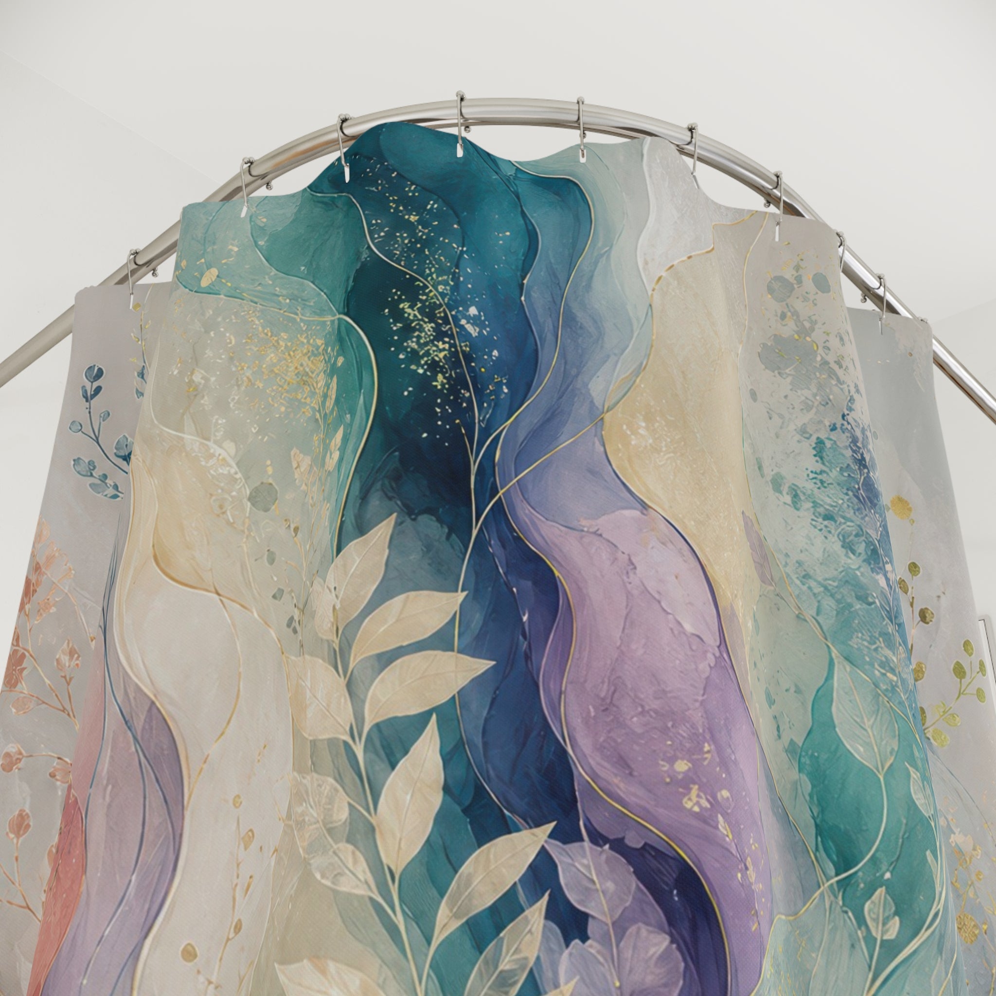 Pastel Aqua Watercolor Shower Curtain