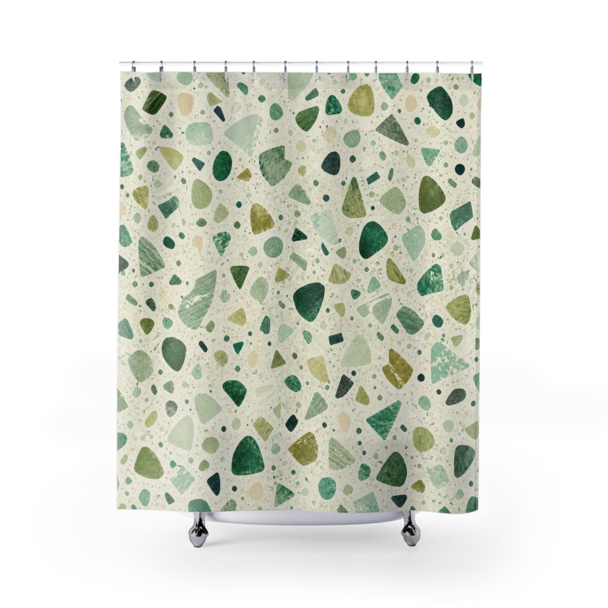 Emerald Sage Speckled Shower Curtain