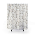White Spa Pebble Shower Curtain