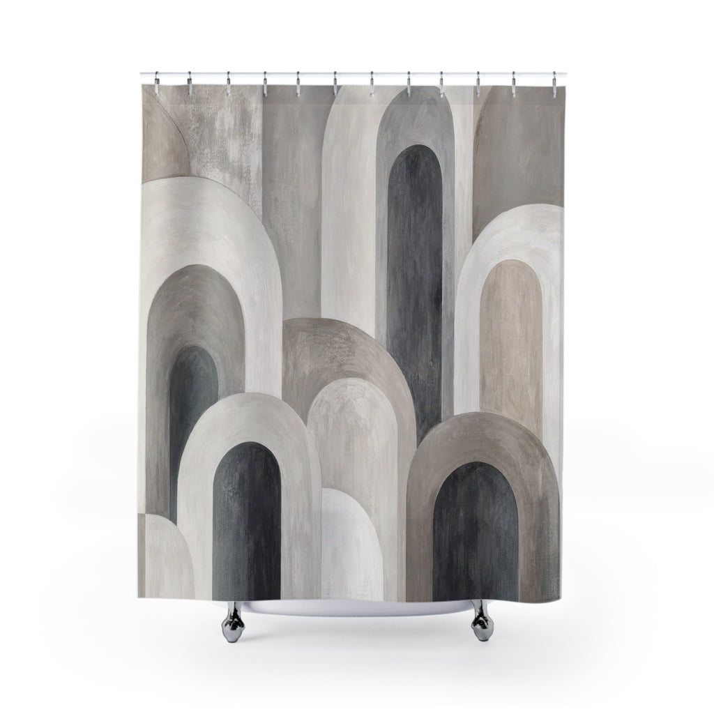 Grey Arch Geometric Shower Curtain