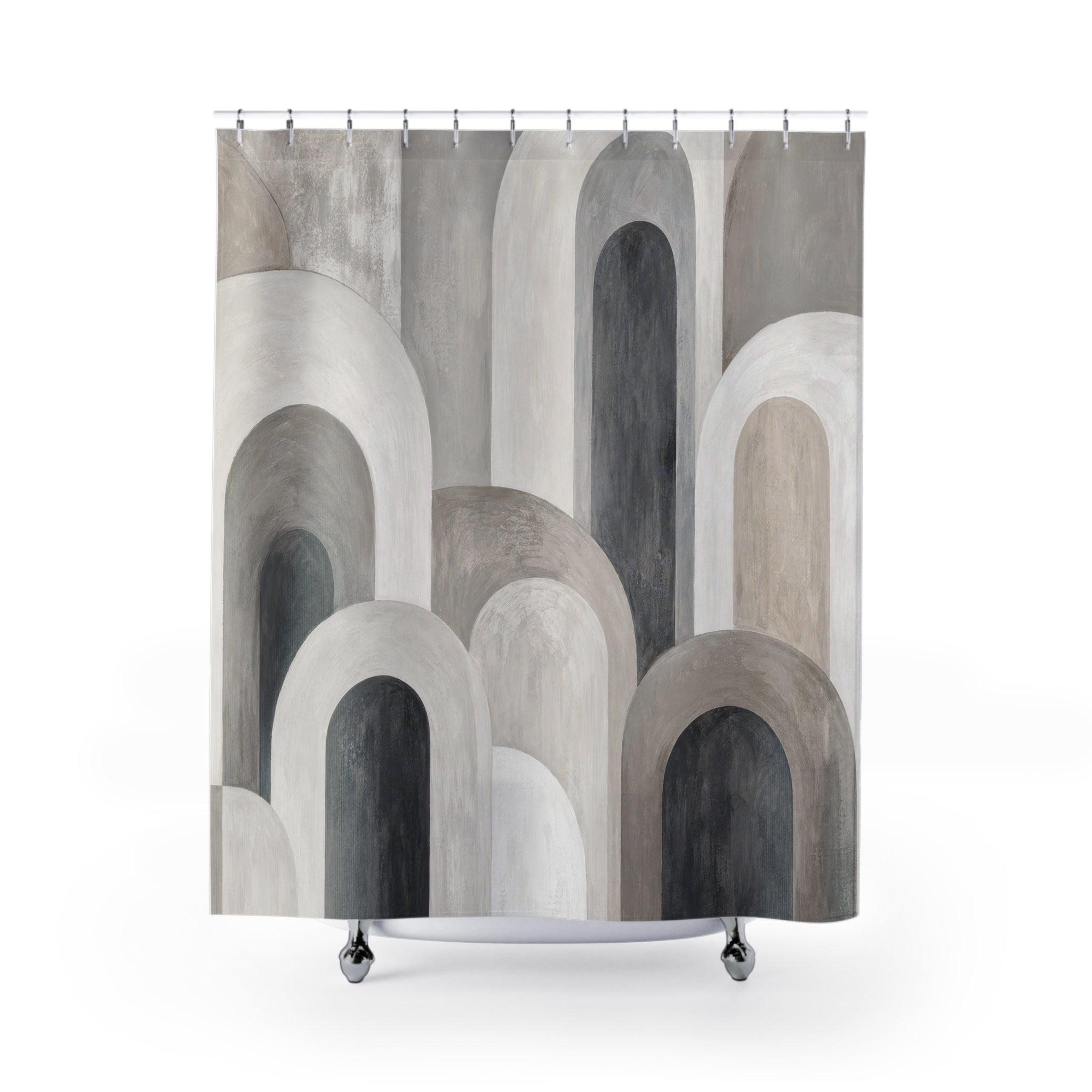 Grey Arch Geometric Shower Curtain