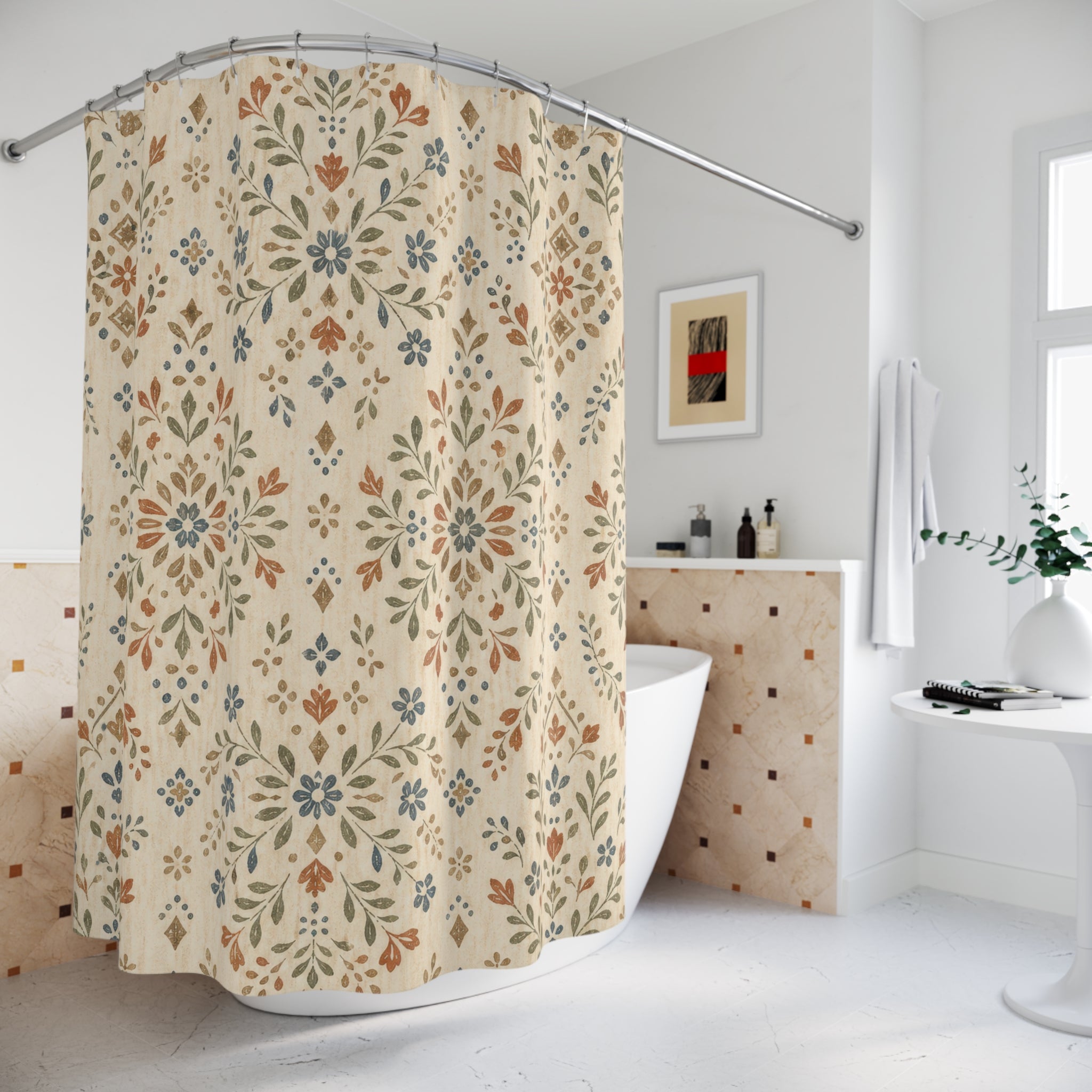 Folk Art Medallion Shower Curtain