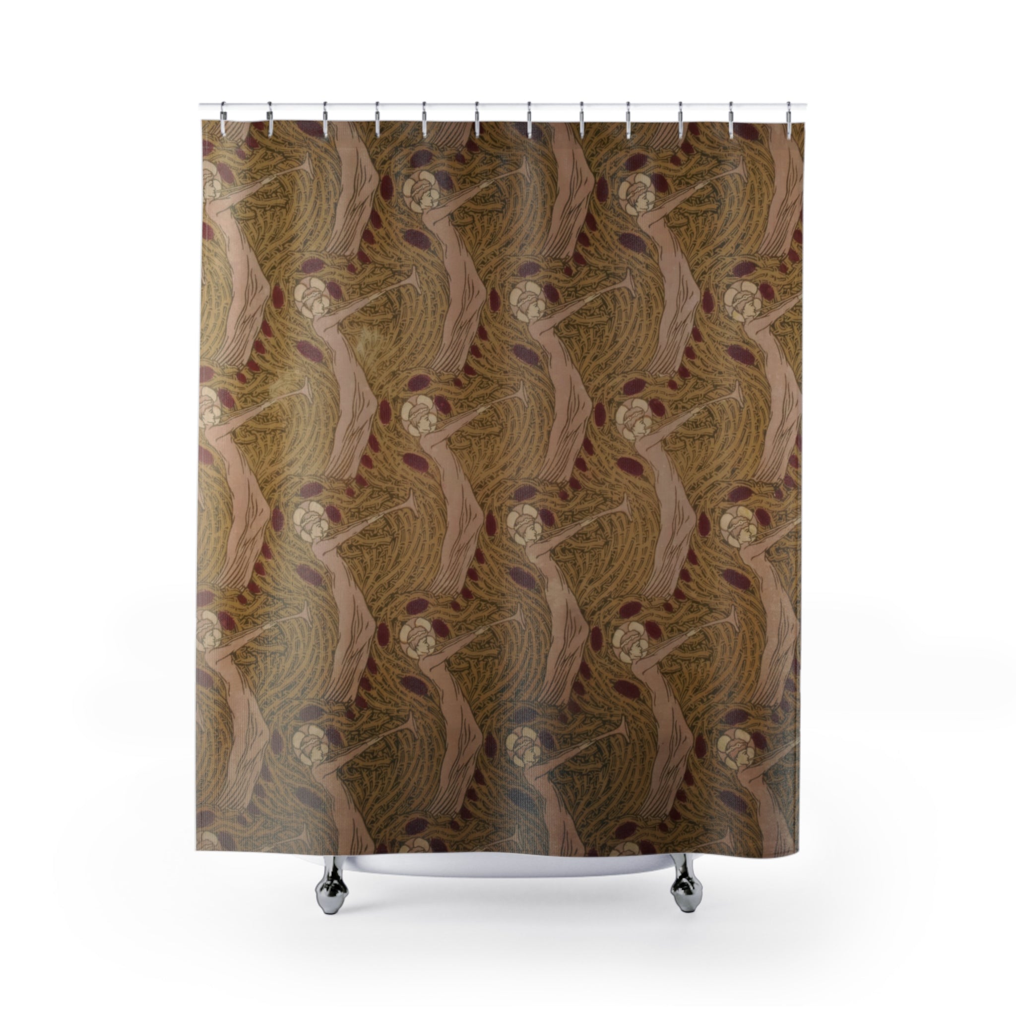 Art Nouveau Angel Shower Curtain – Blush & Ochre