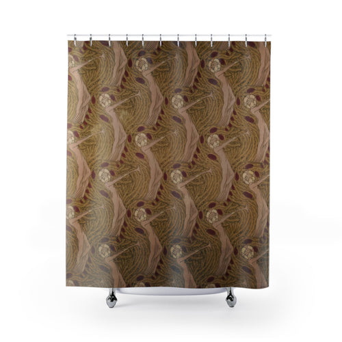Art Nouveau Angel Shower Curtain – Blush & Ochre