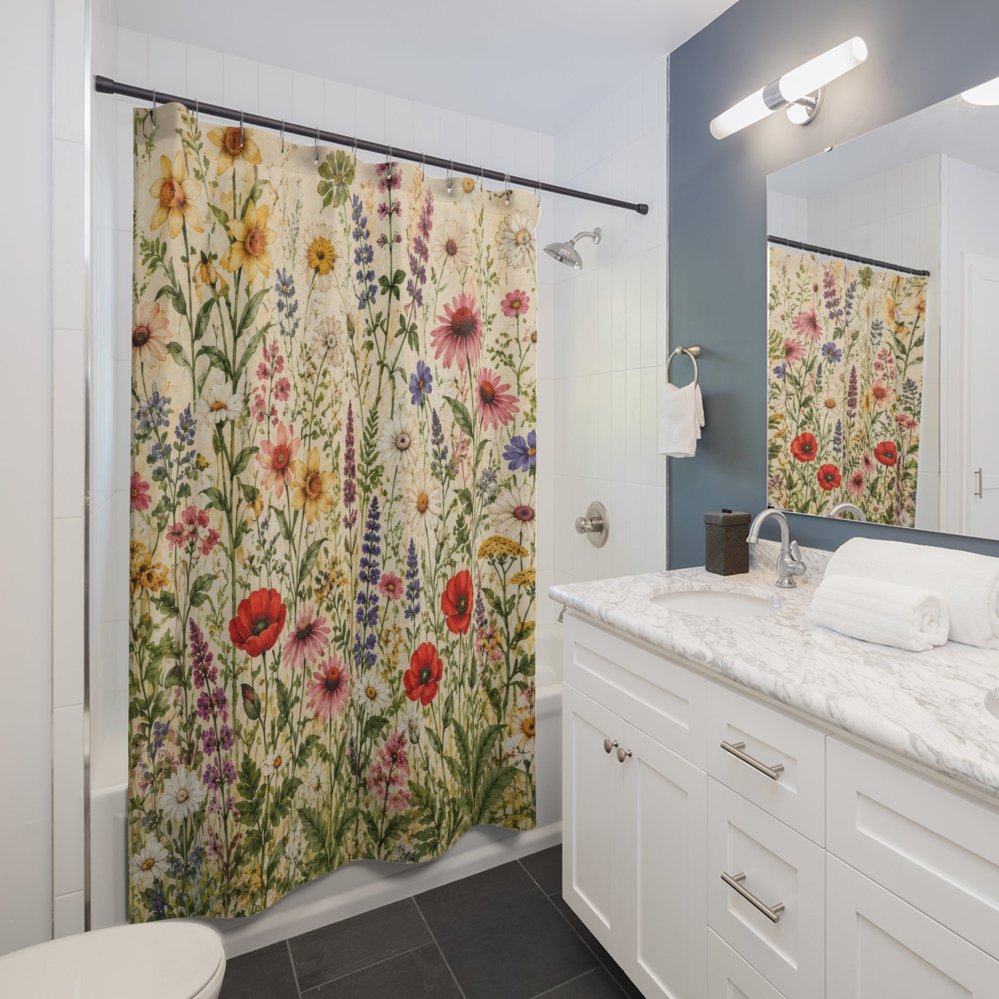 Floral Shower Curtain: Wildflower Botanical Garden