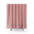 Red and White Striped Shower Curtain: Classic Vertical Stripe