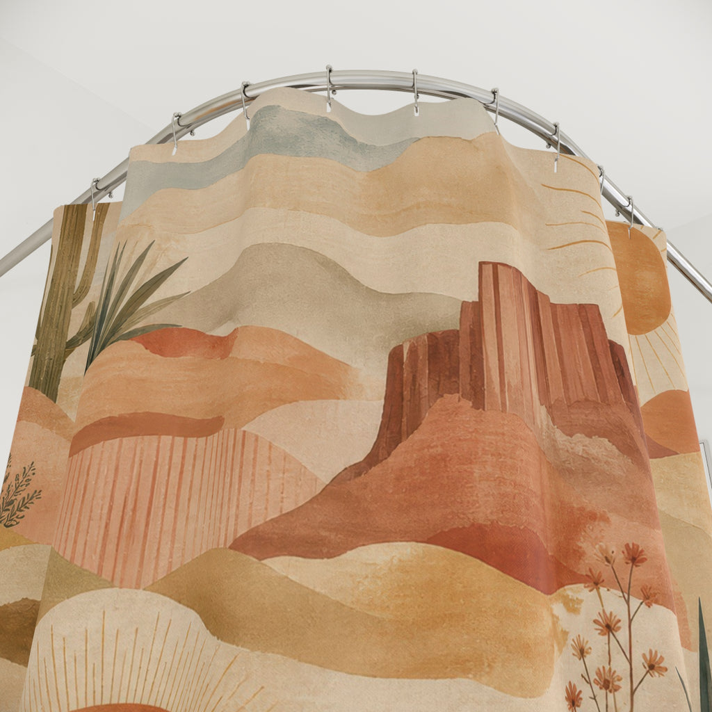 Desert Shower Curtain: Southwestern Landscape Pattern