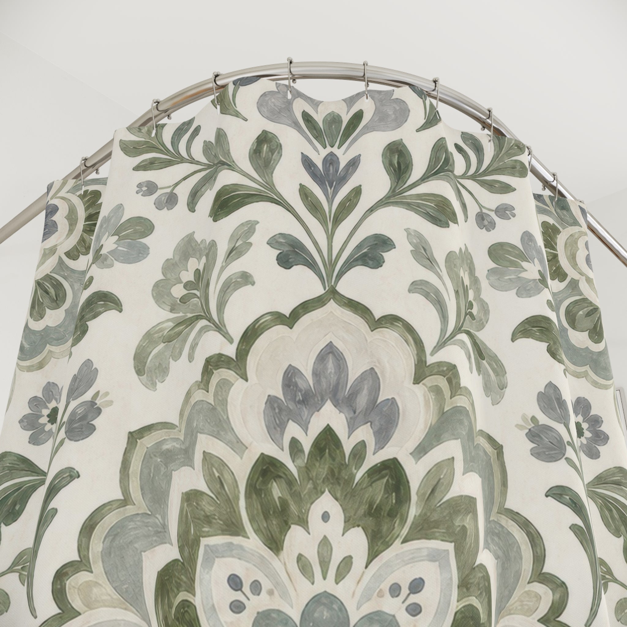 Green Medallion Shower Curtain