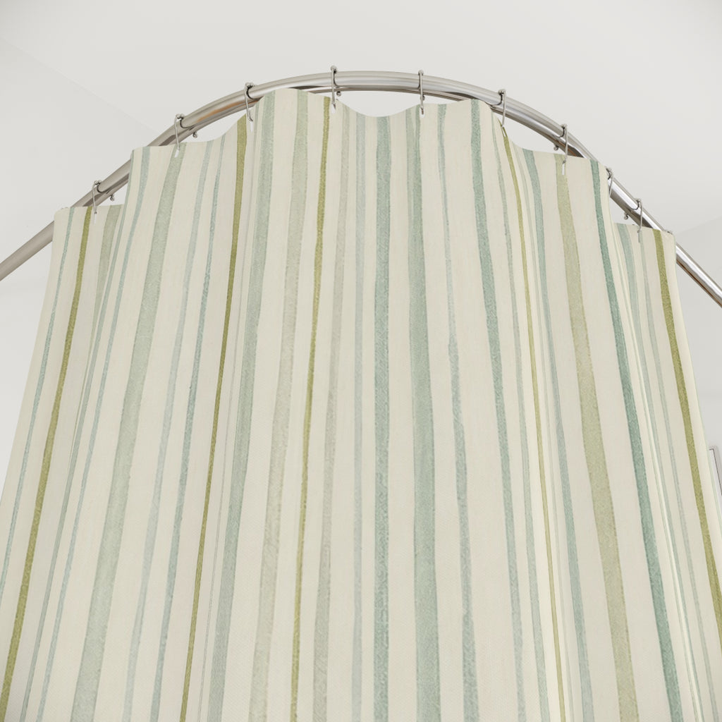 Seafoam Pinstripe Shower Curtain
