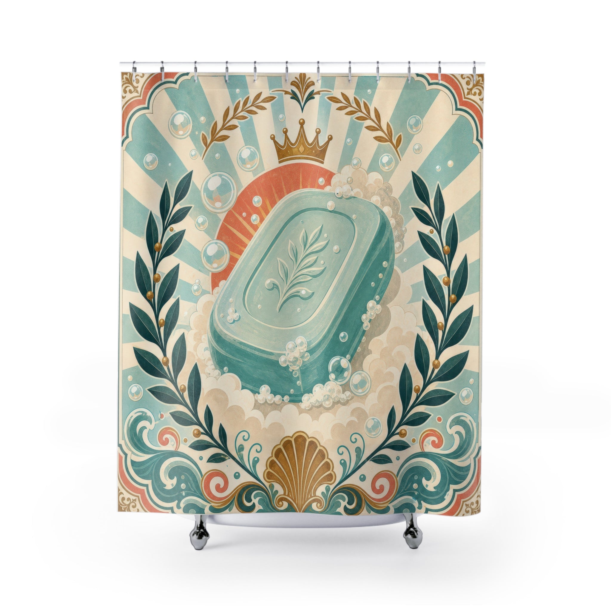 Crowned Bar Soap Shower Curtain