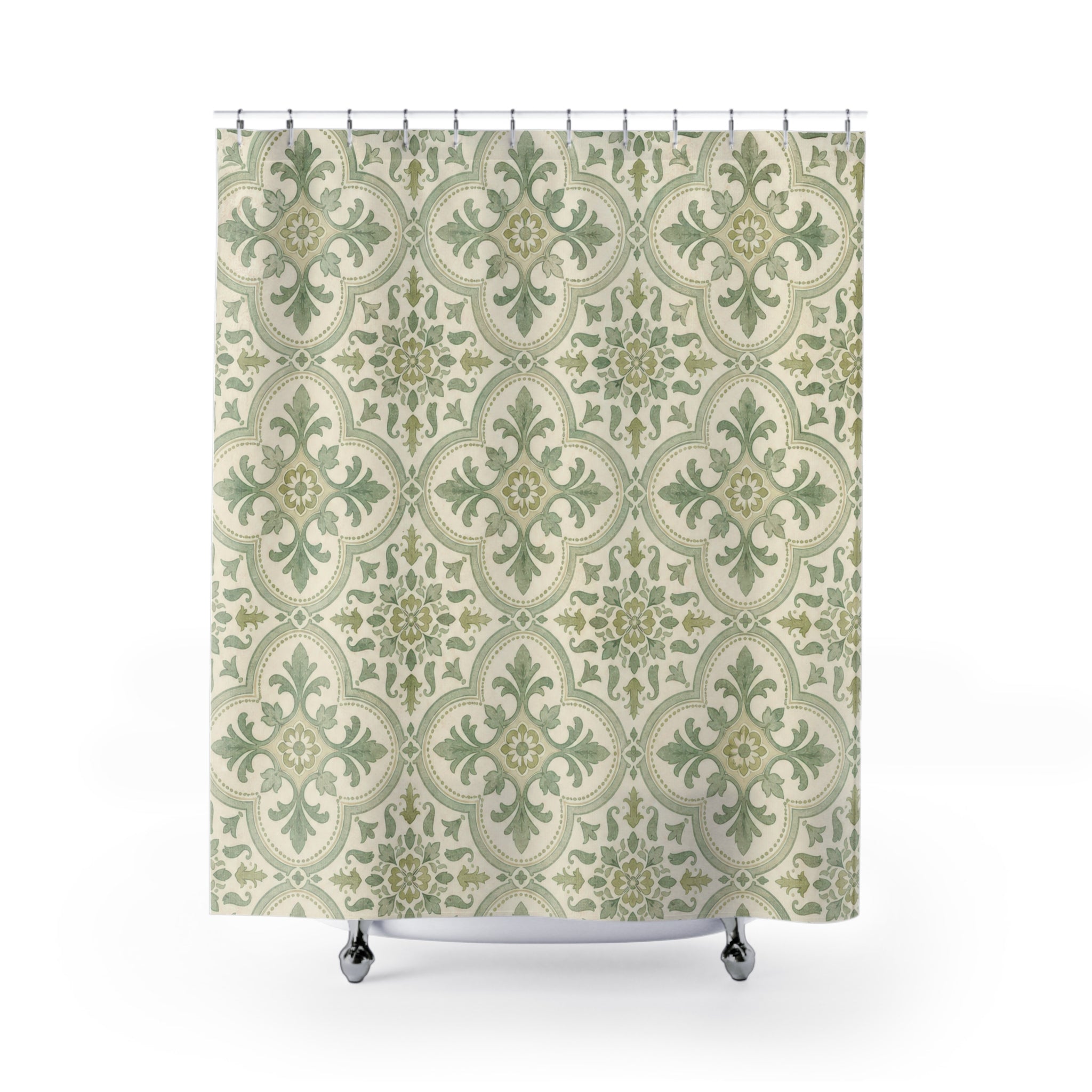Celadon Medallion Shower Curtain